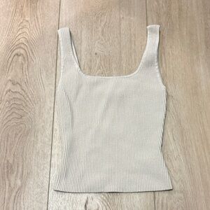 Babaton from Aritzia Cream Ribbed Tank Top